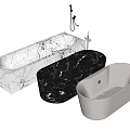 Modern Bathtub Design With White Marble Black Marble And Pure White Styles