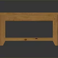 Natural Wooden Square Dining Table With Glass Top And Storage Shelf