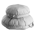 Stacked Round Patchwork Cushions With Light Blue Beige And Orange Tones 3d model