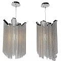 Stylish Modern Metallic Grid Pendant Lights With Chain Design For Interior Decoration