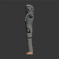 Man in Protective Suit With Helmet Face Mask and Arms Outstretched