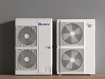 GREE Air Conditioner Fans White Modern Design Two Units Home Cooling Systems 3d model