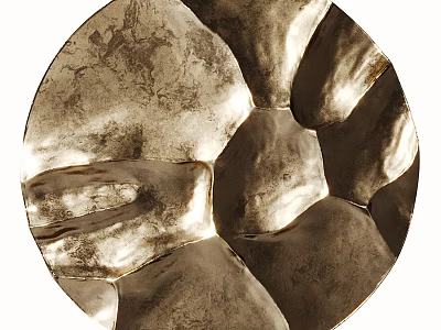 Modern Metallic Round Wall Decor With Textured Abstract 3D Design For Home Interior 3d model