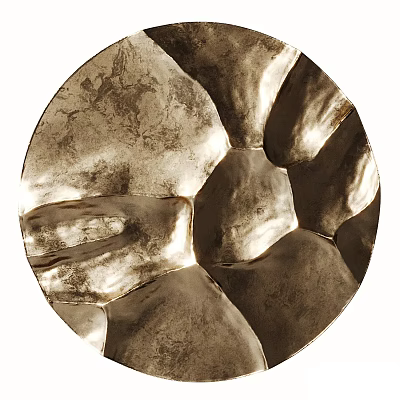 Modern Metallic Round Wall Decor With Textured Abstract 3D Design For Home Interior 3d model
