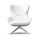 Modern Single Sofa Chairs Upholstered Fabric Gray Navy Blue Swivel Base Armrest Design