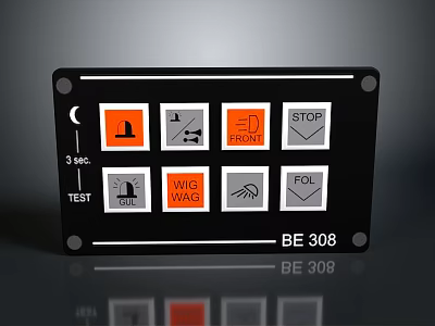 Computer Control Panel BE 308 Model With Stop Test WVG FOL Function Icons 3d model