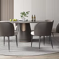 Modern Restaurant Interior With Round Dining Table Gray Chairs Fruits Greenery Wine And White Cabinets