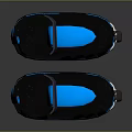 Stylish Black Roller Skates With Blue Accents And Smooth Rolling Wheels