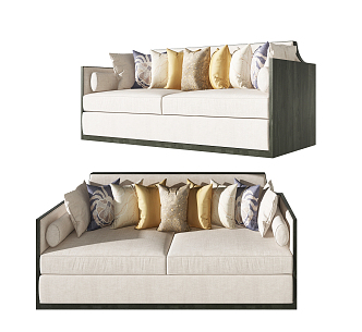 New Chinese-style Double Sofa Set Guest Sofa 3d model