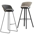Modern Velvet And Leather Bar Stools With Black Metal Frame Sleek Design