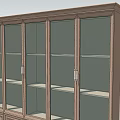 Traditional Wooden Wine Cabinet With Glass Doors And Multiple Shelves Design