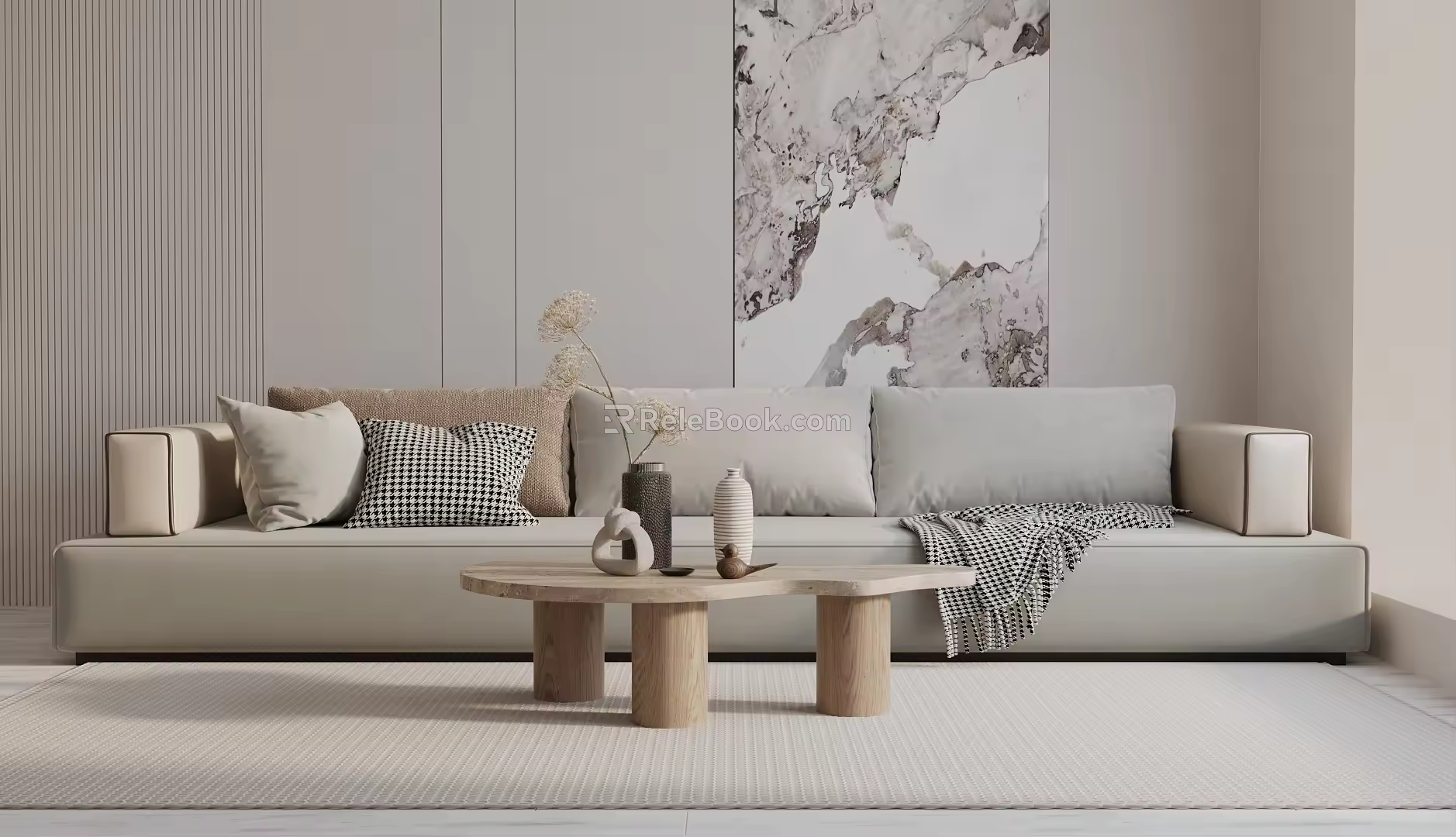 Modern three-seat sofa 3d model