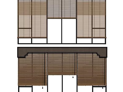 Modern Window Blinds Design Featuring Various Styles For Home Interior Use 3d model