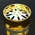 Golden Alloy Automotive Wheel Rim With Shiny Surface And Spoke Design