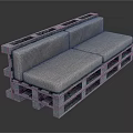 Outdoor Sofa Made With Wooden Pallets With Soft Pink Cushions For Comfortable Seating