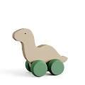 Wooden Building Blocks Animal Shaped Children Toys with Wheels Dog and Duck Designs