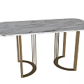Light Luxury Dining Table Long Dining Table 3d model
