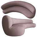 Modern Sectional Sofa Design With Beige And Green Curved Upholstered Seats