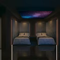 Modern SPA Sauna Room With Waterfall Feature Massage Bed And Ambient Lighting