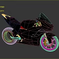 Black Futuristic Motorcycle With Sleek Body Modern Design Gold Accents And Red Details