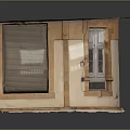 Wooden Curved Top Service Counter Furniture With Roller Shutter And Window Frame