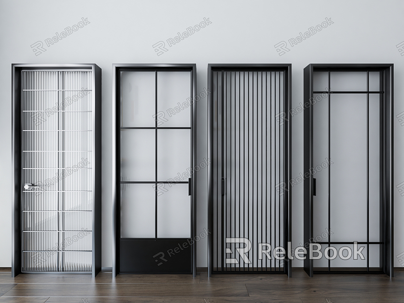 Modern swing door kitchen glass door model