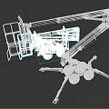 Yellow Telescopic Boom Lift Model with Extended Outriggers and Working Platform