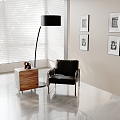 Modern Leisure Chair Side Table Floor Lamp Leisure Chair 3d model