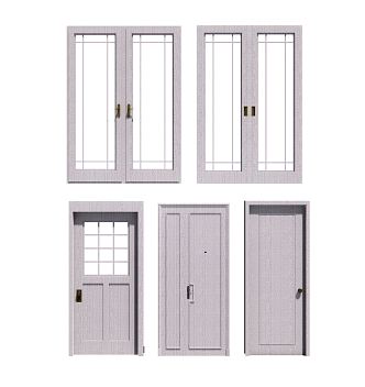 Modern double door 3d model