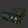 Industrial Computer Unit with Metal Casing Ventilation Grilles Blue Ports Display Screen and Control Knob