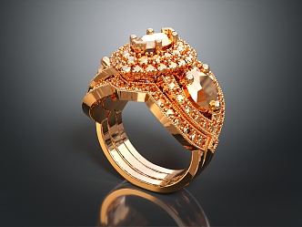 Modern Ring Diamond Ring 3d model