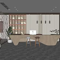 Modern Front Desk Hotel Front Desk Space 3d model