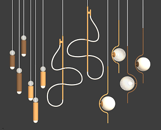 Light Luxury Chandelier Combination 3d model