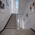Modern Staircase Interior With Metal Handrails Posters And Natural Light