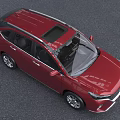 Red Modern SUV With Sleek Body Design Roof Rack And Front Grille 3d model