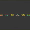 Bright Colorful Small Flowers with Multiple Colors Scattered on Dark Background