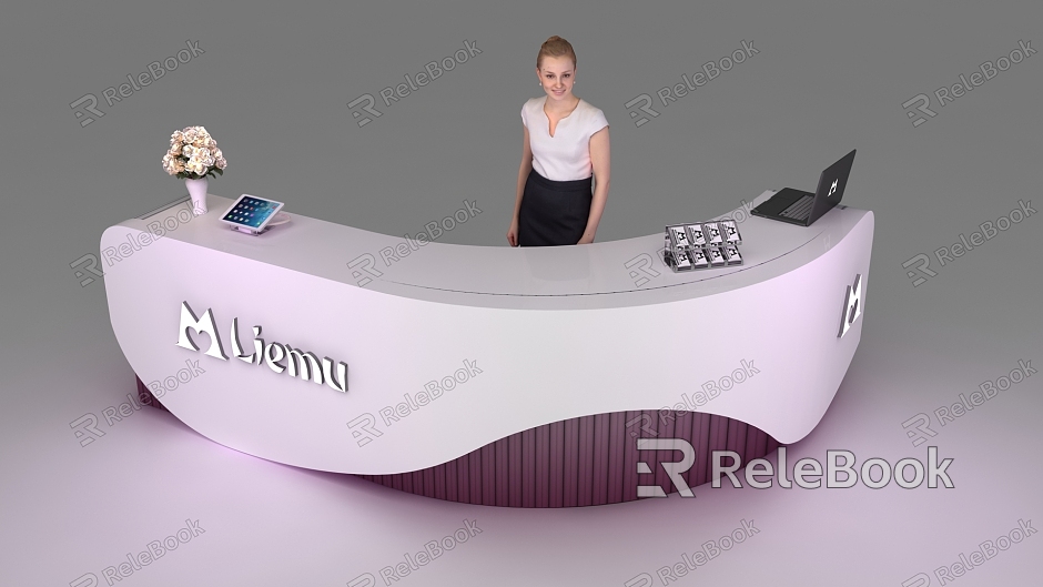 Modern reception desk Open reception desk on both sides model