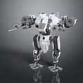 Futuristic Mechanical Character With Sword And Jointed Legs As Sci Fi Creature 3d model
