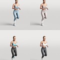 Character Foreigner Running Posture Person Sports Woman Female 3d model