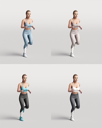 Character Foreigner Running Posture Person Sports Woman Female 3d model