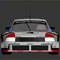 Porsche Racing Car Model With White Black Red Body Number 4 Rear Spoiler And Antenna