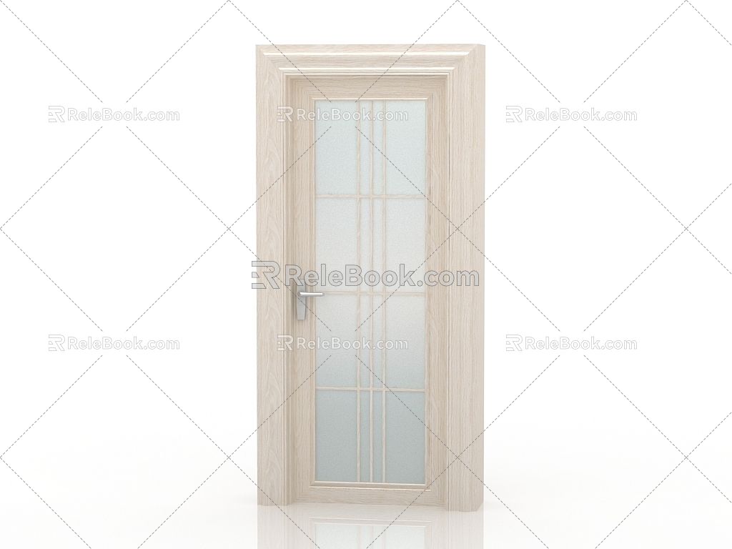 Jianou solid wood door interior door door 3d model