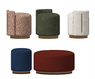 modern sofa stool fabric sofa stool 3d model