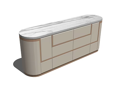 Modern TV Stand With Sleek Design And Marble Top Storage Drawers 3d model