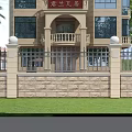 Detached Villa Beige Exterior Design With Large Windows Balconies Greenery Lawn And Outdoor Seating