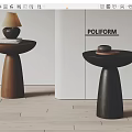 poliform Modern Side Table Solid Wood Side Table Lamp 3d model