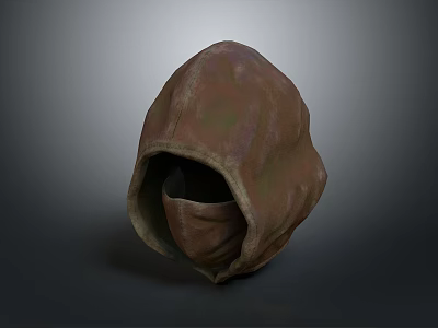 Brown Vintage Textured Hood With Classic Design And Soft Lining For Daily Use 3d model