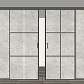 Modern Sliding Doors with Gray Glass Panels and Black Frames Design 3d model