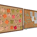 Modern Message Wall Post-it Wall Message Wall 3d model