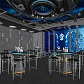 Modern Bar Clear Bar Tacker Block Stage Bar Table and Chair Combination 3d model